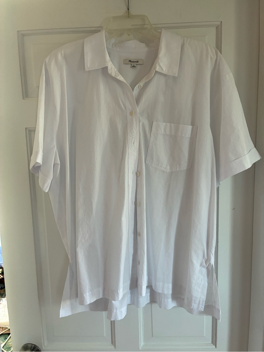 Madewell White Short-Sleeve Button-Down Shirt